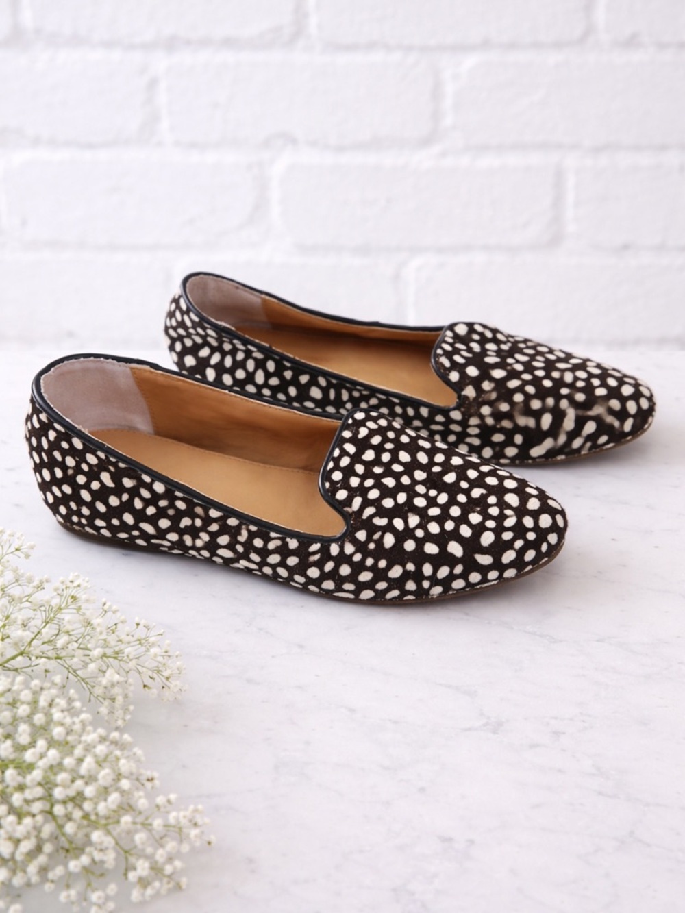 J. Crew Factory Cora Leopard Spot Calf Hair Loafers Size 7.5 Style E1341